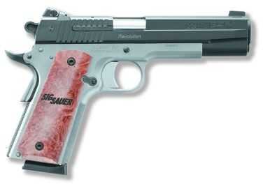 Sig Sauer 1911 45 ACP TTT Duotone Black Controls With Nitron Slide Non Railed DeHorned For Full Size Carry Adjustable Sight Semi Automatic Pistol 191145TTT
